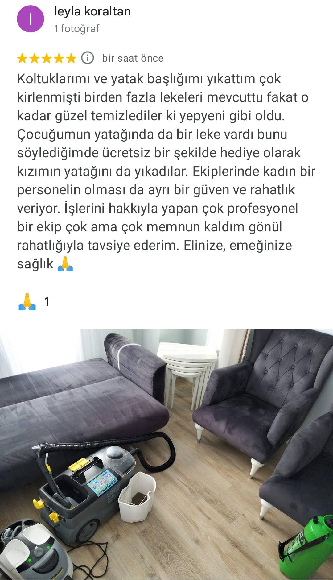 Koltuk Yıkama Müşteri Memnuniyeti
